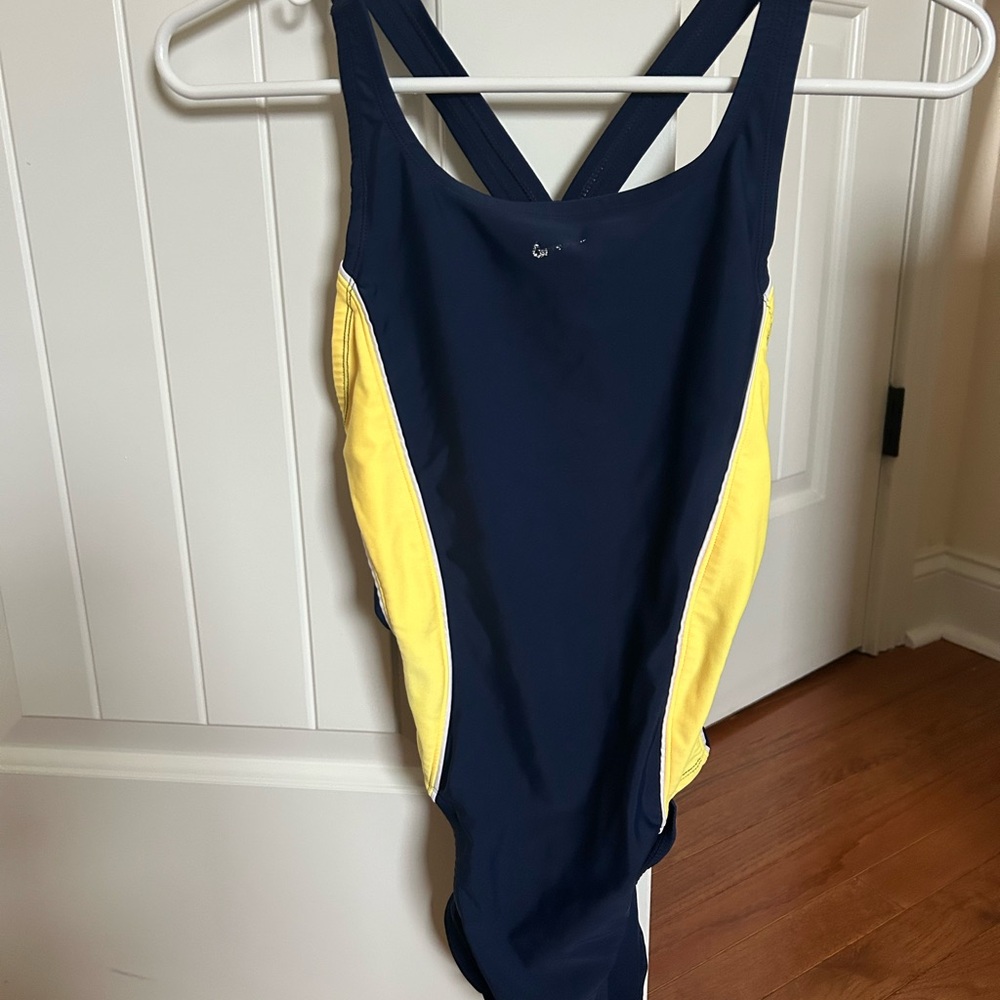Speedo One Piece Swimsuit - Dark Blue and Bright Yellow